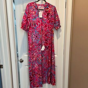 Vibrant Pink and Blue Women's Dress